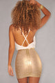 Sexy Gold Foil Bandage Arched Mini Skirt