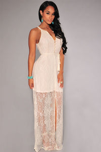 Sexy Gorgeous Lace Slit Maxi Dress