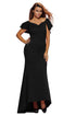 Sexy Gorgeous Ruffle Accent Hot Black Party Gown