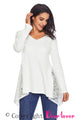 Sexy Graceful Lace Inset Side White Women’s Top