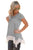 Sexy Gray Asymmetric Chiffon Hem T-shirt Top