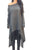 Sexy Gray Asymmetric Hemline Long Sleeve Oversize Sweater