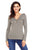 Sexy Gray Button Long Sleeve Top with Pockets