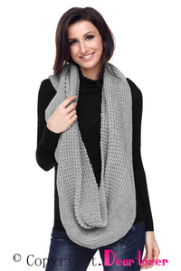Sexy Gray Cable Knit Chunky Scarf