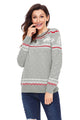 Sexy Gray Christmas Reindeer Knit Sweater Winter Jumper