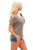Sexy Gray Cold Shoulder Ruched Sides T-shirt