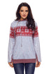 Sexy Gray Double Hood Snowfall Print Sweatshirt