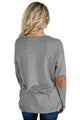 Sexy Gray Elbow Patch Sweatshirt