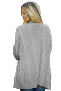 Sexy Gray Knit Texture Long Cardigan