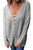 Sexy Gray Sexy V Neck Lace up Front Sweater