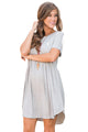 Sexy Gray Short Sleeve Pullover Babydoll Style Casual Dress