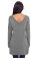 Sexy Gray Soft V Neck Sweater