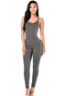 Sexy Gray Spaghetti Straps Simple Stretch Jumpsuit