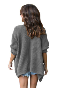 Sexy Gray Windy Morning Waffle Cardigan