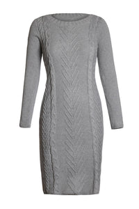 Sexy Gray Women’s Hand Knitted Sweater Dress
