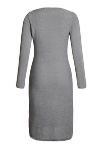 Sexy Gray Women’s Hand Knitted Sweater Dress