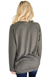 Sexy Gray Women’s Lace up Sweatshirt Jumper