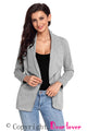 Sexy Gray Women's Casual Chic Jacket with Side Zipper