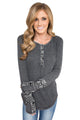Sexy Gray Women's Floral Printed Casual Flare Tunic Tops