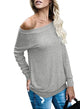 Sexy Gray Women's Off Shoulder Tunic Top