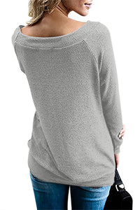 Sexy Gray Women's Off Shoulder Tunic Top