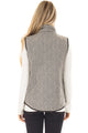 Sexy Gray Zipped Quilted Vest with Black Frame