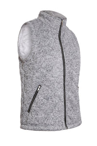 Sexy Gray Zipped Quilted Vest with Pockets