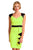 Sexy Green Black V Neck-line Bodycon Dress With Waterfall Details