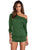 Sexy Green Casual Off Shoulder Long Sleeve Romper