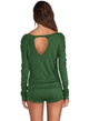 Sexy Green Casual Off Shoulder Long Sleeve Romper