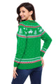 Sexy Green Christmas Reindeer Knit Sweater Winter Jumper