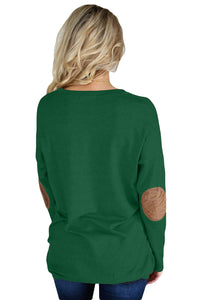 Sexy Green Elbow Patch Sweatshirt