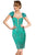Sexy Green Embroidered Cap Sleeves Bodycon Party Dress