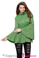 Sexy Green Flared Bell Sleeve Knit Blouse
