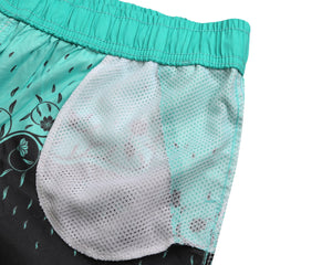 Sexy Green Floret Printed Women Swim Shorts