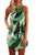 Sexy Green Leaf Print Sleeveless Dress