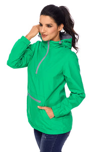 Sexy Green Monogrammed Pullover Rain Jacket
