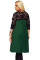 Sexy Green O Neck Lace Splice Plus Size Dress