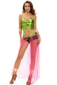 Sexy Green Pink 6pcs Slave Princess Costume