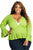 Sexy Green Ruffle Hem V Neck Plus Size Cardigan