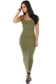 Sexy Green Stretchy Fit Long Sundress