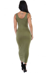 Sexy Green Stretchy Fit Long Sundress