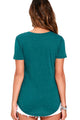 Sexy Green Summer Basic Pocket T-shirt