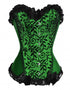 Sexy Green Vines Embroidery Strapless Corset