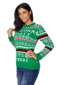 Sexy Green WE GONNA PARTY Ugly Christmas Sweater