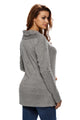 Sexy Grey Asymmetric Wrapped Women Sweater