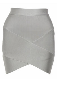 Sexy Grey Bandage Arched Mini Skirt