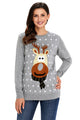 Sexy Grey Christmas Reindeer Sweater
