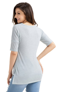 Sexy Grey Cutout Choker Detail Short Sleeve T-shirts