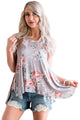 Sexy Grey Floral Print Flowy Tank Top